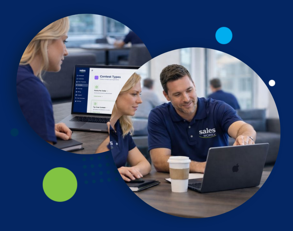 Sales professionals using SalesWorkx performance and contest management software to plan goals, track progress, and improve team results